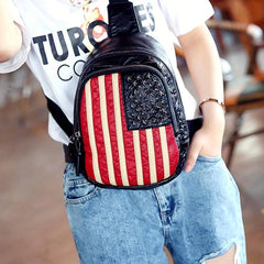 American Flag Pattern Sling Bag Women's Crossbody Chest Bag