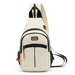 Colorblock Sling Bag Zipper Chest Outdoor Sports Storage Bag