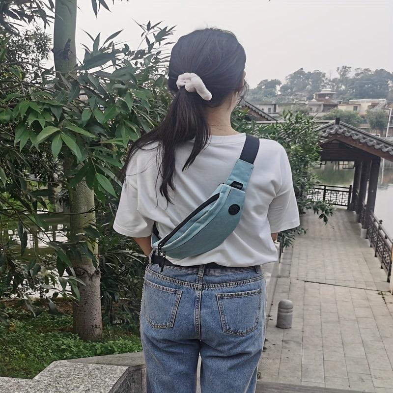 Women's Canvas Crossbody Bag with Earphone Hole