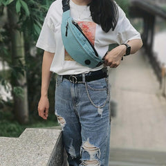 Women's Canvas Crossbody Bag with Earphone Hole
