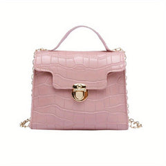 Minimalist Crocodile Embossed Square Shoulder Chain Bag