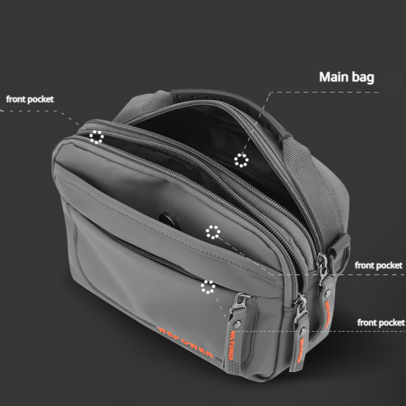 Men's Multifunctional Crossbody Bag Waterproof Shoulder Bag