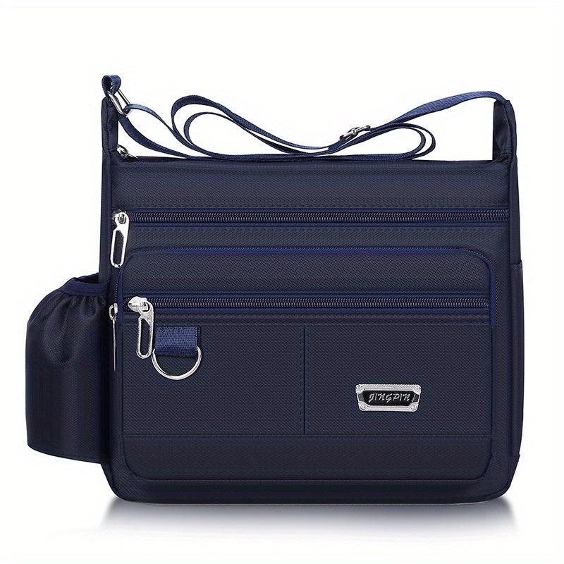 Men's Large Capacity Shoulder Bag with Water Bottle Pocket