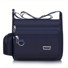 Men's Large Capacity Shoulder Bag with Water Bottle Pocket