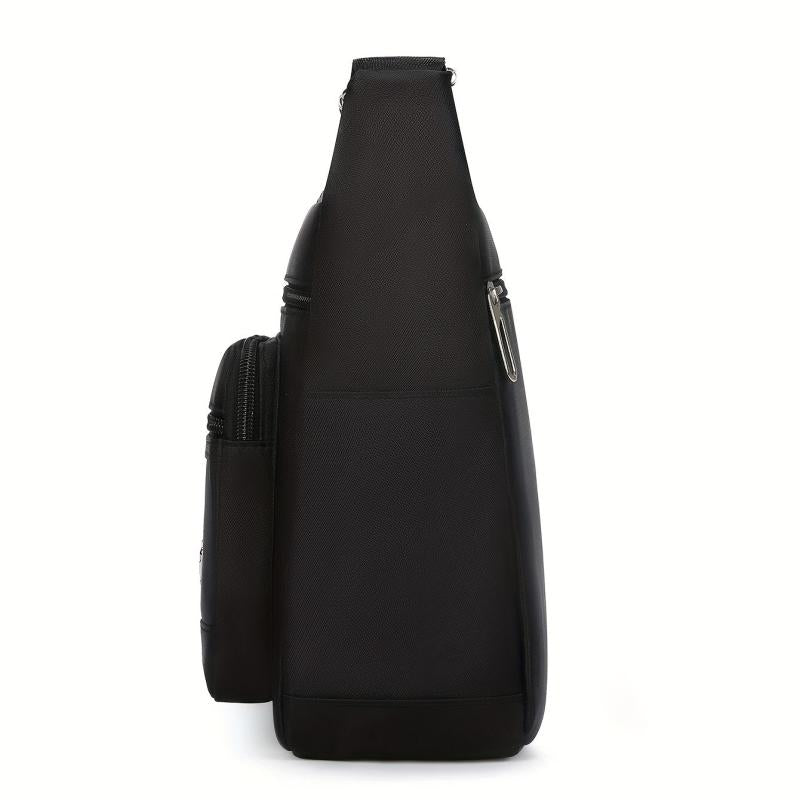 Men's Large Capacity Shoulder Bag with Water Bottle Pocket