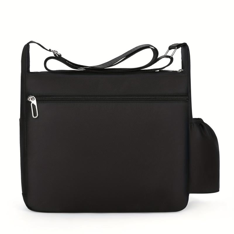 Men's Large Capacity Shoulder Bag with Water Bottle Pocket