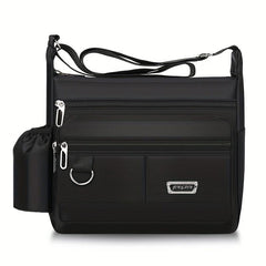 Men's Large Capacity Shoulder Bag with Water Bottle Pocket