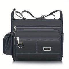 Men's Large Capacity Shoulder Bag with Water Bottle Pocket