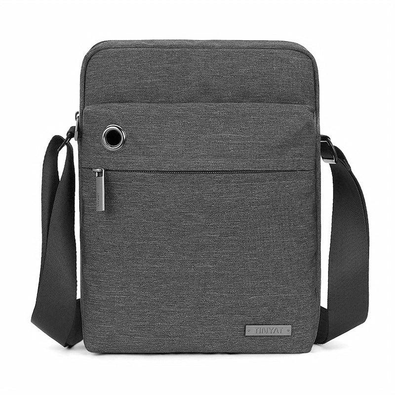 Men's Vertical Crossbody Bag With Earphone Hole