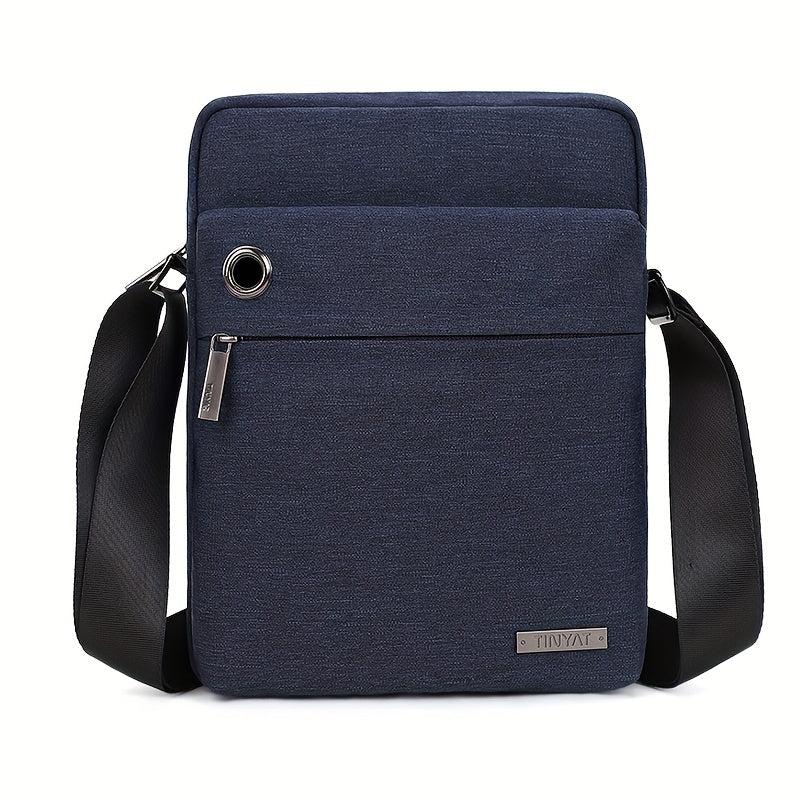 Men's Vertical Crossbody Bag With Earphone Hole