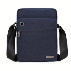 Men's Vertical Crossbody Bag With Earphone Hole