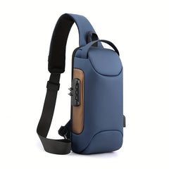 Men's Anti-theft Messenger Shoulder Bag USB Charging Waterproof Chest Bag