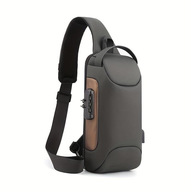 Men's Anti-theft Messenger Shoulder Bag USB Charging Waterproof Chest Bag