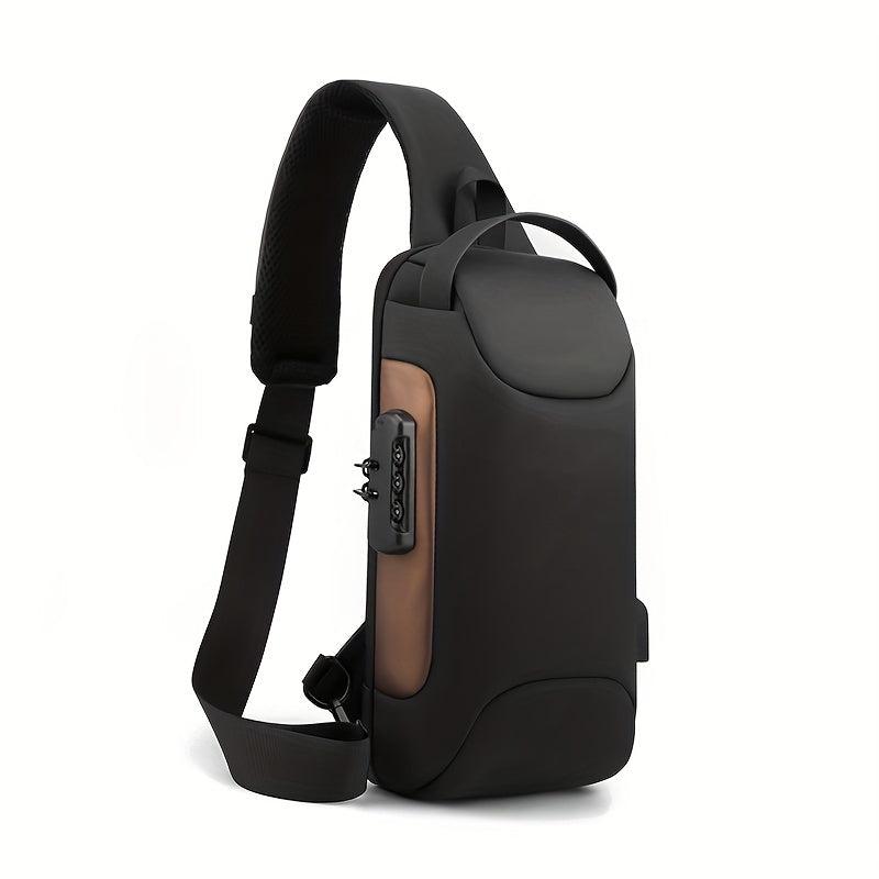 Men's Anti-theft Messenger Shoulder Bag USB Charging Waterproof Chest Bag