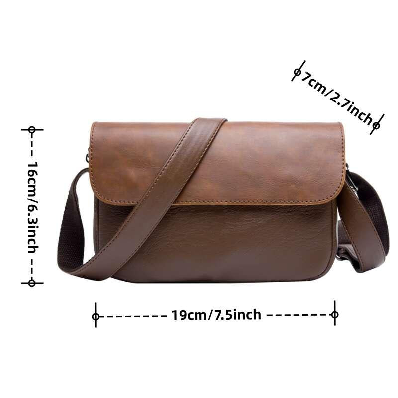 Men's Leather Crossbody Bag Chest Bag Satchel