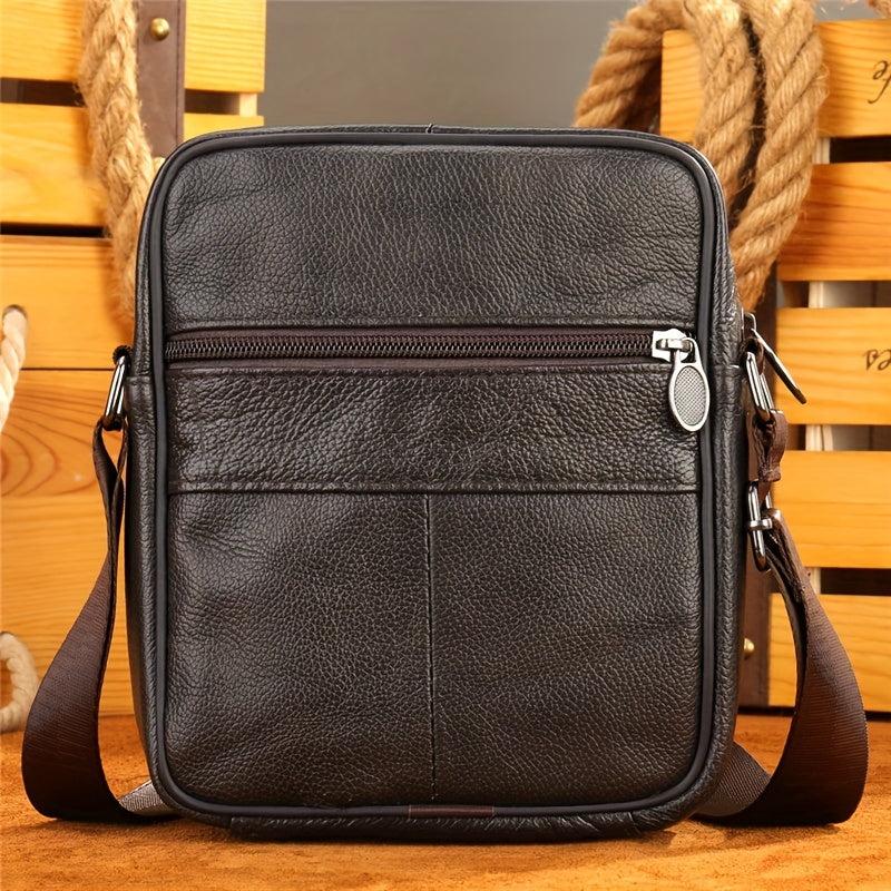 Men's Leather Bag Phone Bag Crossbody Vertical Shoulder Casual