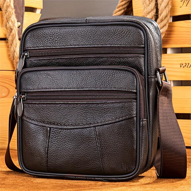 Men's Leather Bag Phone Bag Crossbody Vertical Shoulder Casual