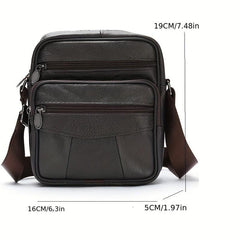 Men's Leather Bag Phone Bag Crossbody Vertical Shoulder Casual