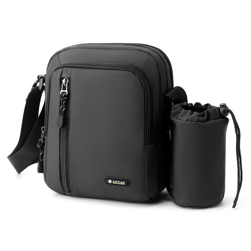 Men's Shoulder Crossbody Sling Bag Water Bottle Holder