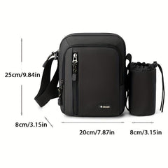 Men's Shoulder Crossbody Sling Bag Water Bottle Holder