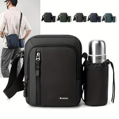 Men's Shoulder Crossbody Sling Bag Water Bottle Holder