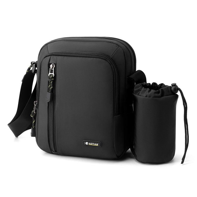Men's Shoulder Crossbody Sling Bag Water Bottle Holder