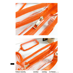 Clear PVC Messenger Bag w/ Small Purse - Stadium Crossbody Bag