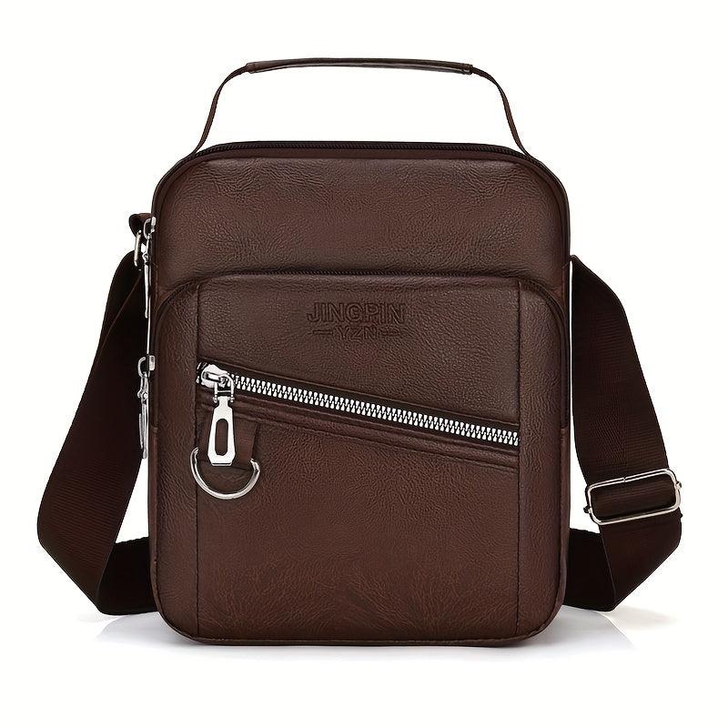 Soft Leather Men's Shoulder Bag Small Backpack for Daily Commuting