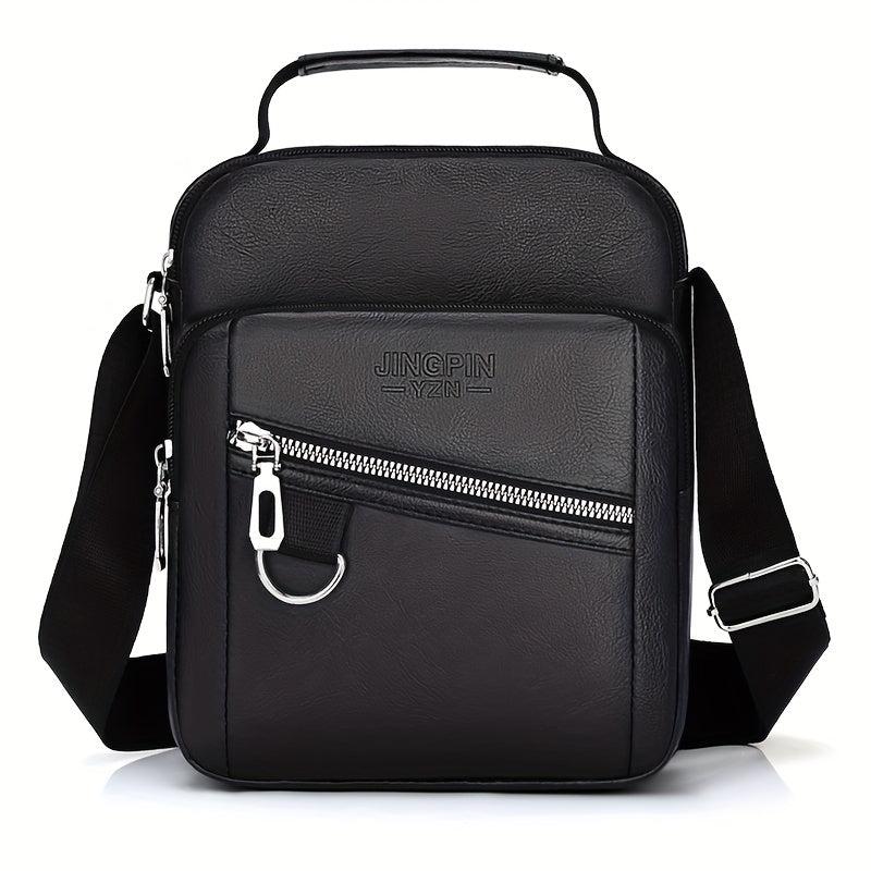 Soft Leather Men's Shoulder Bag Small Backpack for Daily Commuting