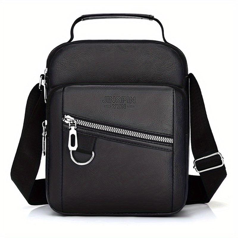 Soft Leather Men's Shoulder Bag Small Backpack for Daily Commuting
