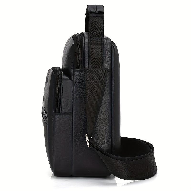 Soft Leather Men's Shoulder Bag Small Backpack for Daily Commuting