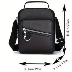 Soft Leather Men's Shoulder Bag Small Backpack for Daily Commuting