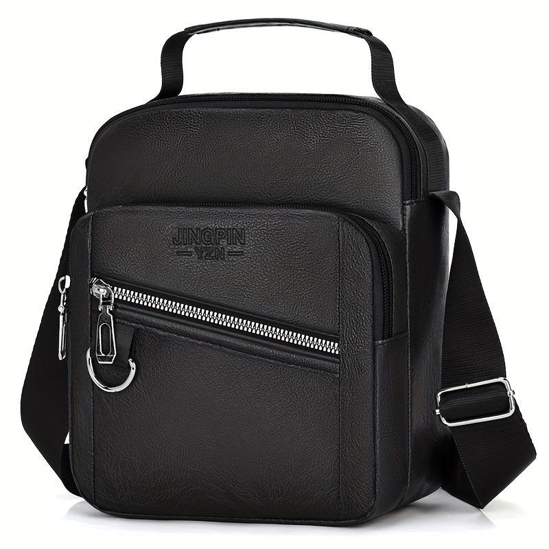 Soft Leather Men's Shoulder Bag Small Backpack for Daily Commuting