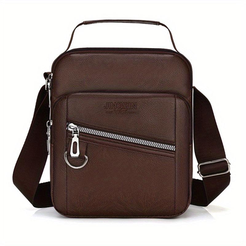 Soft Leather Men's Shoulder Bag Small Backpack for Daily Commuting