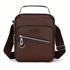 Soft Leather Men's Shoulder Bag Small Backpack for Daily Commuting