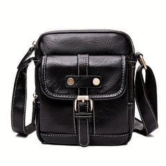 Vintage Men's PU Leather Shoulder Bag Crossbody Vertical Bag