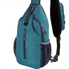 Men's Crossbody Bag Diagonal Shoulder with Earphone Hole