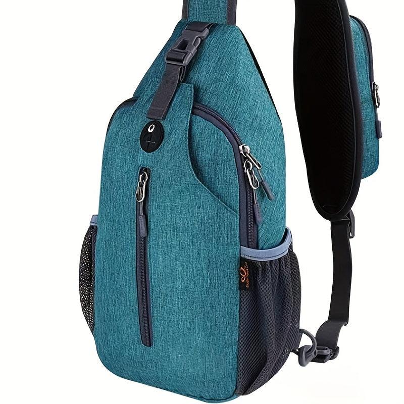 Men's Crossbody Bag Diagonal Shoulder with Earphone Hole