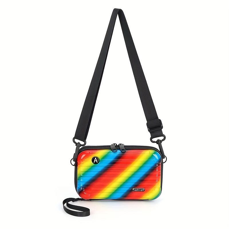 Rainbow Hard Shell Crossbody Shoulder Bag Toiletry Makeup Bag