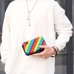 Rainbow Hard Shell Crossbody Shoulder Bag Toiletry Makeup Bag
