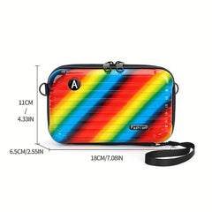 Rainbow Hard Shell Crossbody Shoulder Bag Toiletry Makeup Bag