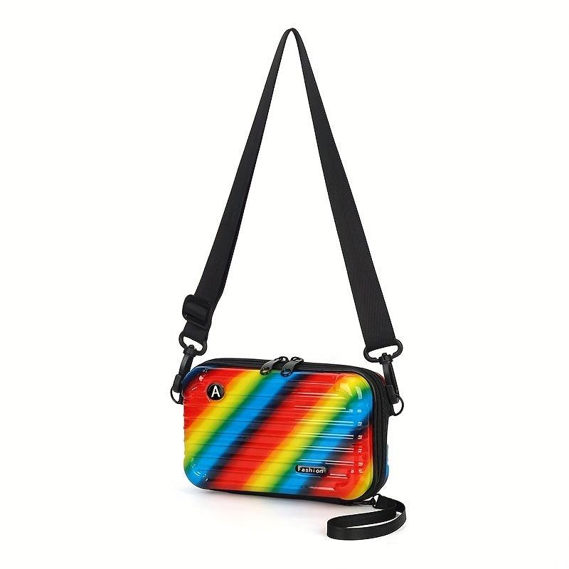 Rainbow Hard Shell Crossbody Shoulder Bag Toiletry Makeup Bag