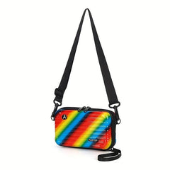 Rainbow Hard Shell Crossbody Shoulder Bag Toiletry Makeup Bag