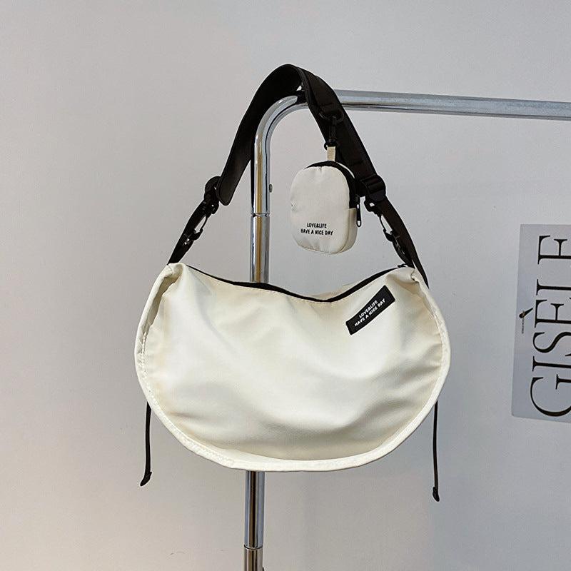 Men's Canvas Crossbody Bag Dumpling Bag Multifunctional Diagonal Shoulder Bag