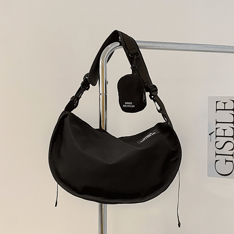 Men's Canvas Crossbody Bag Dumpling Bag Multifunctional Diagonal Shoulder Bag