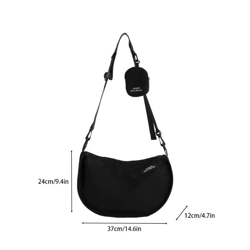 Men's Canvas Crossbody Bag Dumpling Bag Multifunctional Diagonal Shoulder Bag