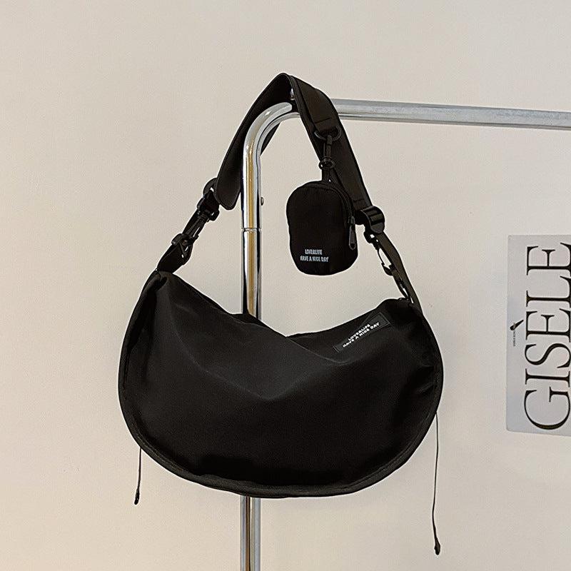 Men's Canvas Crossbody Bag Dumpling Bag Multifunctional Diagonal Shoulder Bag