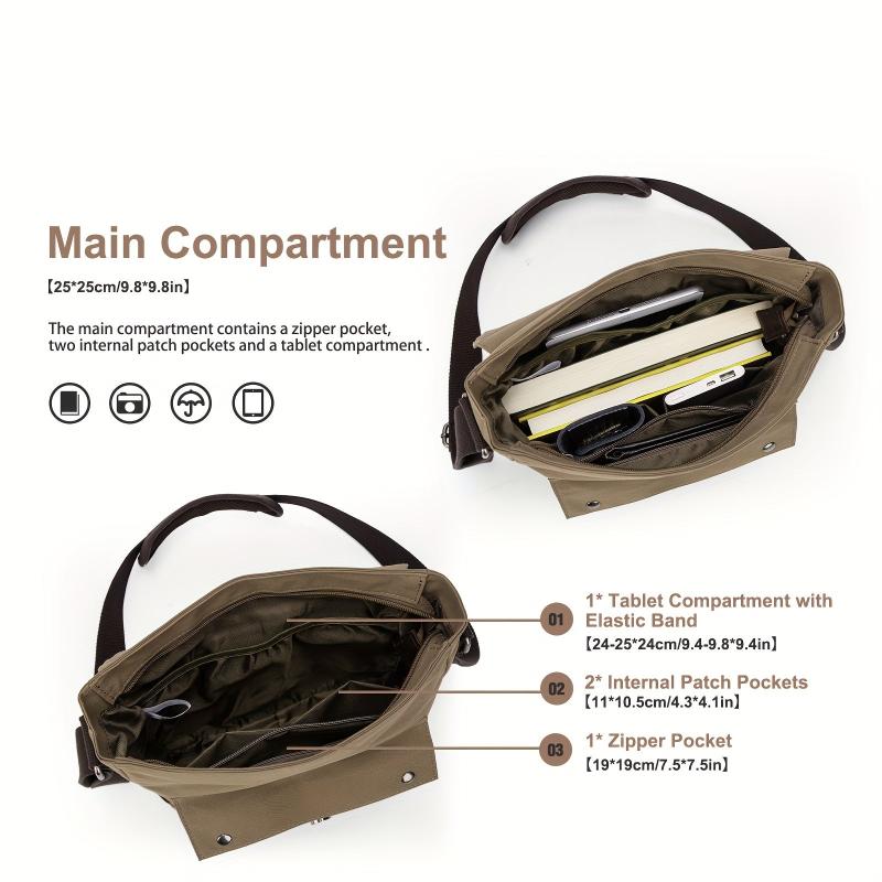 Men's Vintage Crossbody Bag Multifunction Diagonal Shoulder Bag