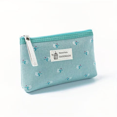 Waterproof Printed Canvas Makeup Bag Small Zipper Wash Bag