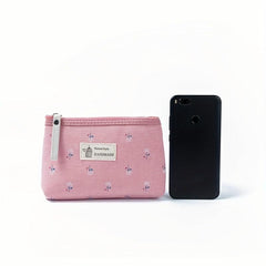 Waterproof Printed Canvas Makeup Bag Small Zipper Wash Bag